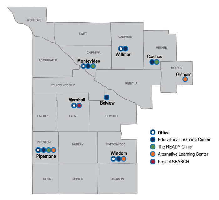 Map of SWWC locations